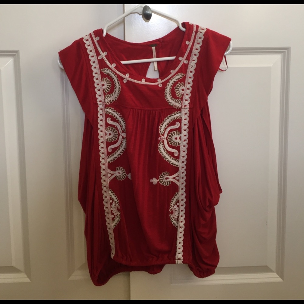 Gorgeous Red Free People Blouse